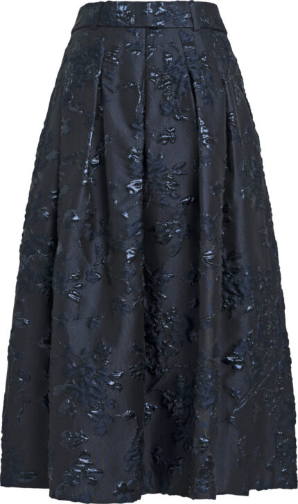 Midi Skirt in Jacquard with Floral Lurex Design - Image 3