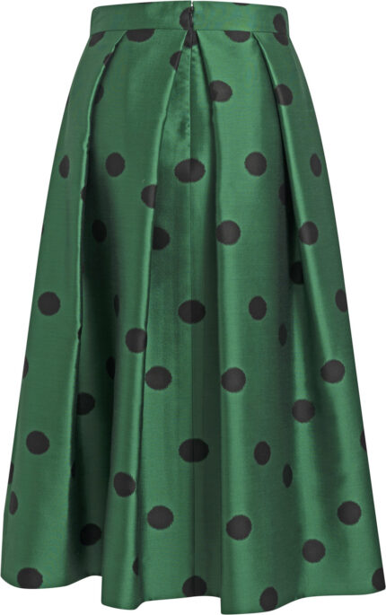 Midirock aus Seidenmix mit Polka-Dot-Muster – Bild 3