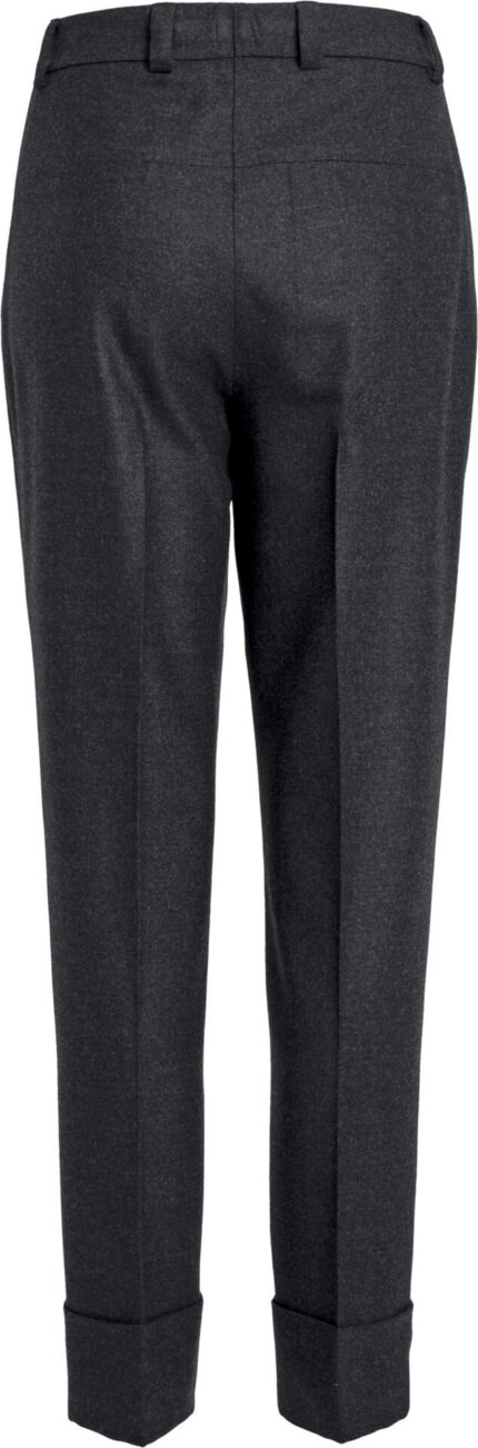 Elegante Wollhose in Anthrazit mit Umschlag – Bild 3