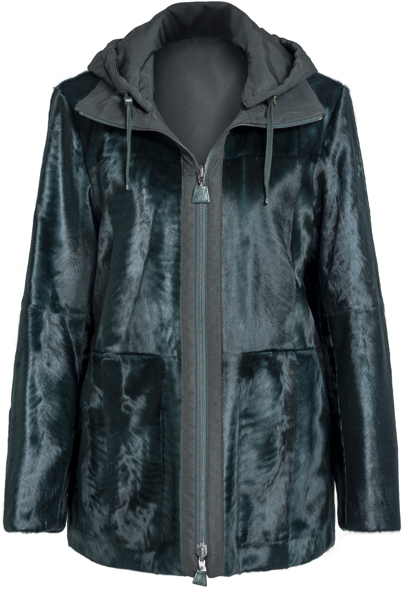 26-6428-05 Pino_grün_10599 Reversible Lammfelljacke mit Kapuze – Bild 1