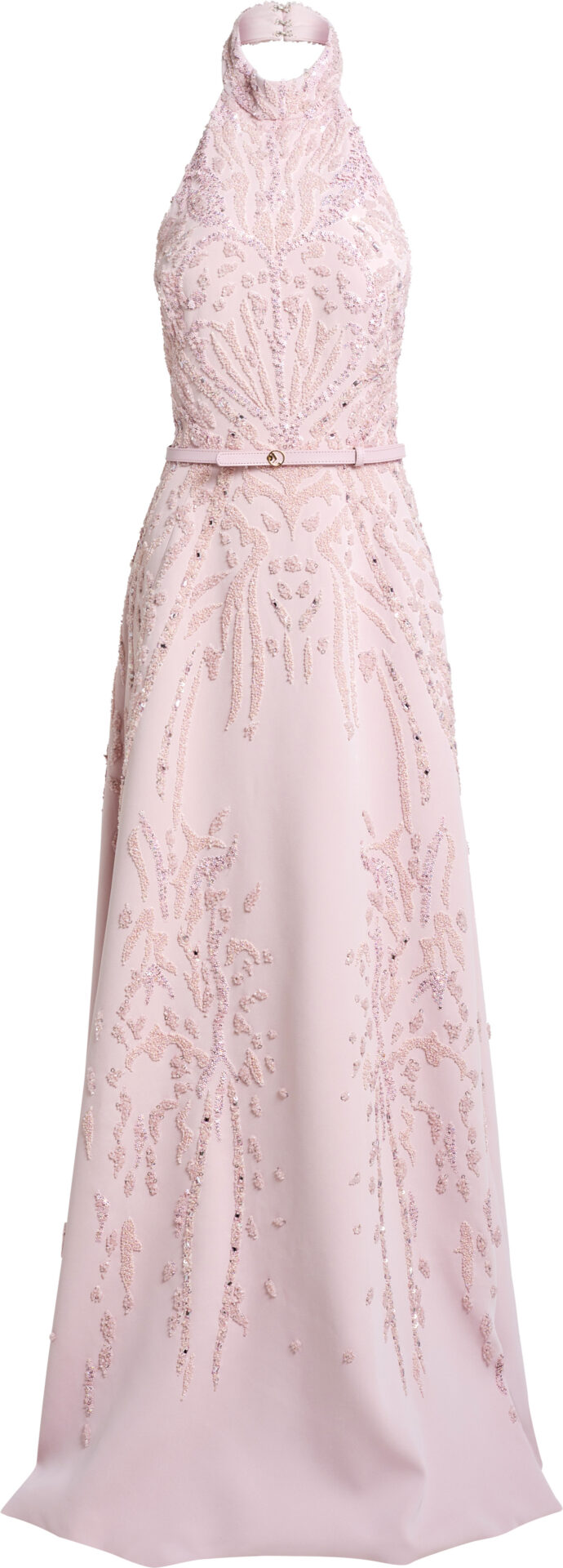 48_rosa_4899_b Rosafarbenes Abendkleid mit Neckholder und Schmuckstickerei – Bild 1