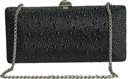 Box-Clutch mit Kristall- und Perlenbesatz – Bild 6