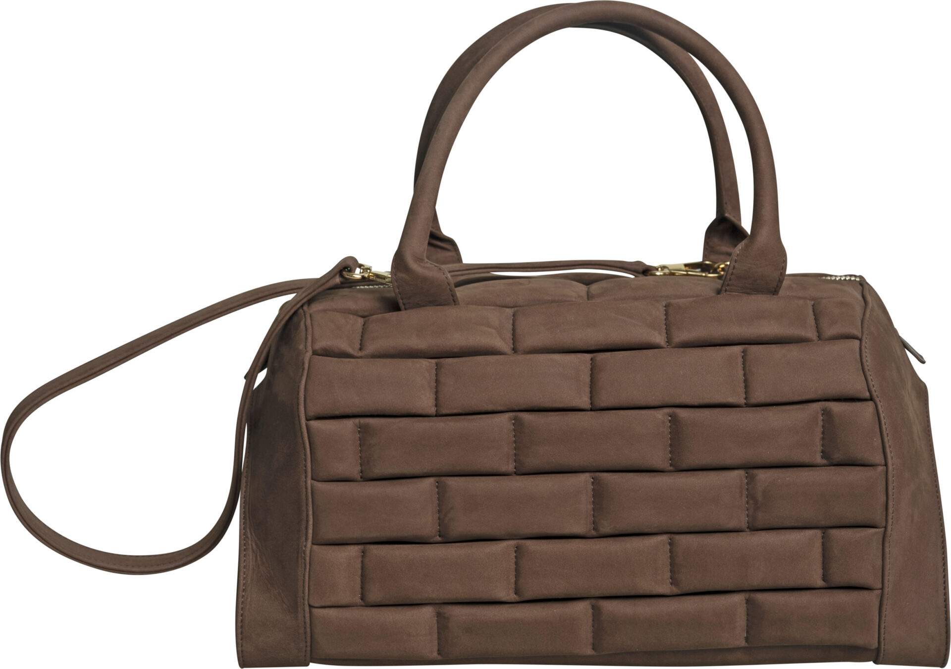 B08874-0097_braun_1399 Elegant Top-Handle Bag with Quilted Texture<br/> - Image 1