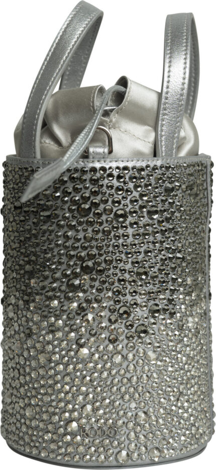 Mini Bucket Bag with Sparkling Stone Embellishment<br/> - Image 4
