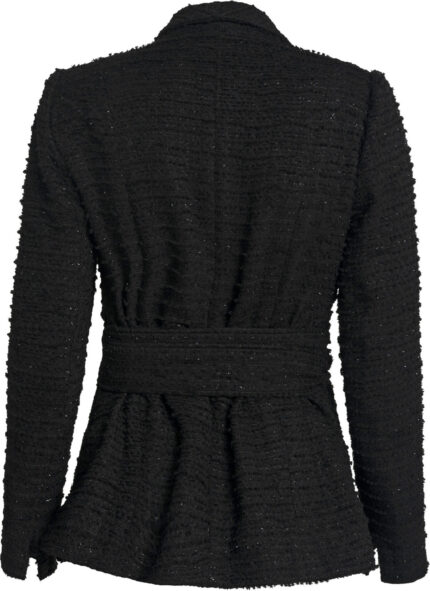 Tweed-Jacke mit Taillengürtel und Peplum-Silhouette – Bild 3