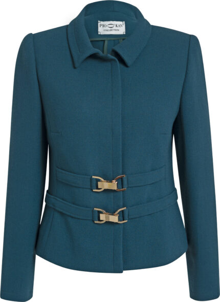 Tailored Virgin Wool Jacket with Gold-Tone Clasps<br/> - Image 4