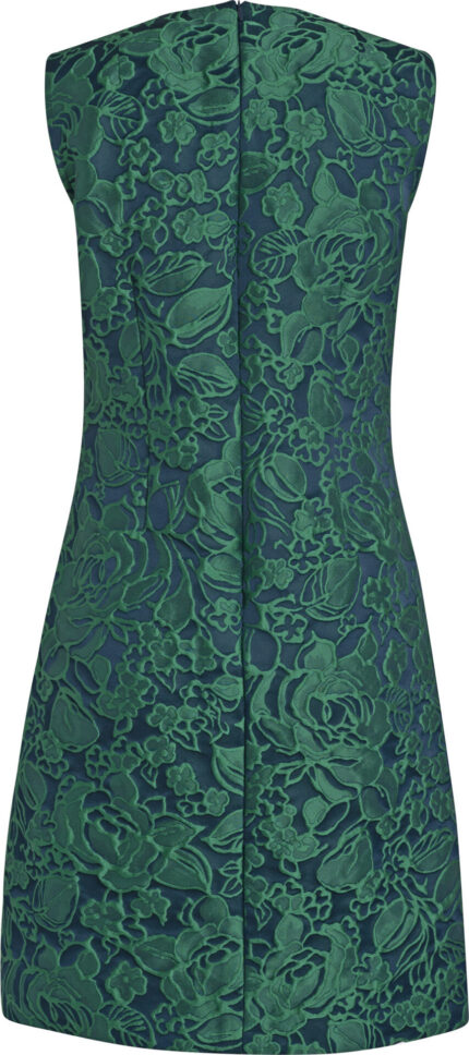 Ärmelloses Jacquard-Kleid mit floralem Muster – Bild 3