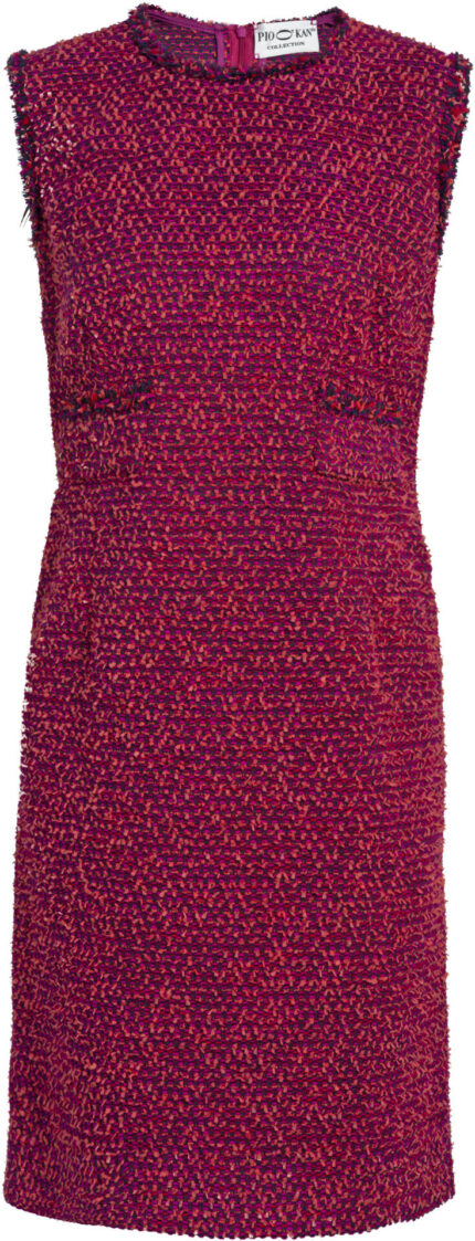 Ärmelloses Bouclé-Kleid in Multicolour