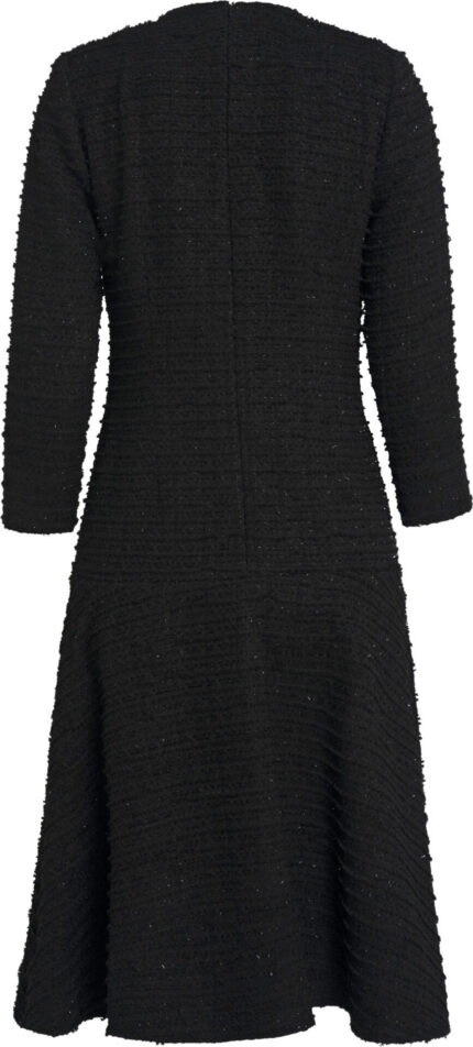 Schwarzes Bouclé-Kleid mit ausgestelltem Rock – Bild 3