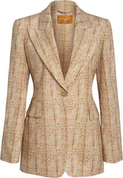 Tailored Blazer in Smooth Viscose with Refined Textured Look<br/>