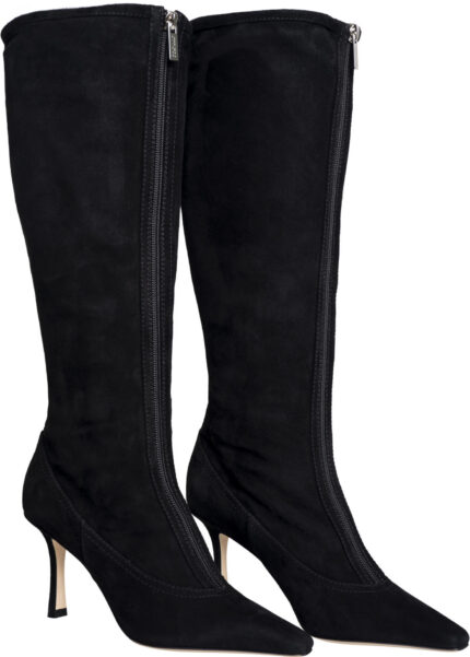 Suede Knee-High Boots with 8.5 cm Heel - Image 2