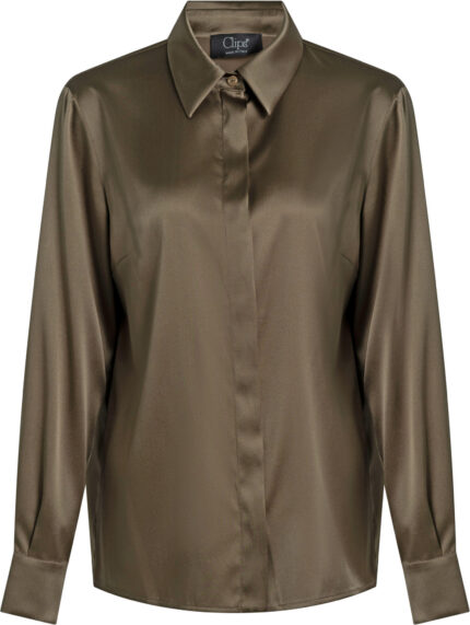 Seidenbluse mit verdeckter Knopfleiste