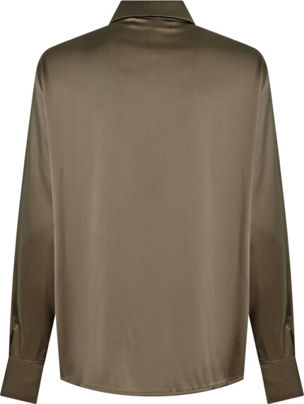 Silk Blouse with Concealed Button Placket<br/> - Image 3