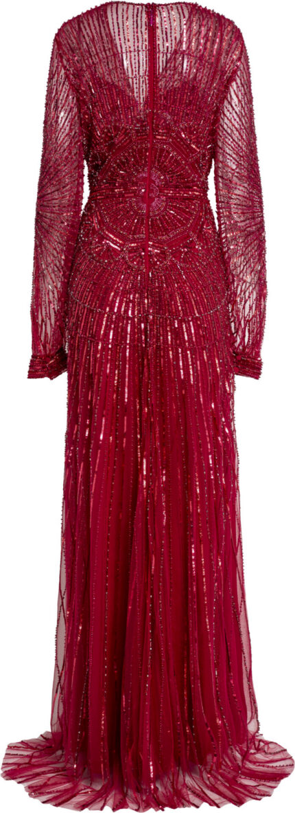 Besticktes Abendkleid mit V-Ausschnitt – Bild 5