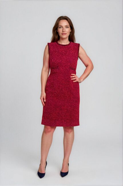 Ärmelloses Bouclé-Kleid in Multicolour – Bild 2
