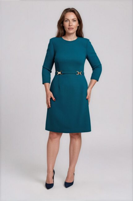 Wollkleid mit Taillengürtel – Bild 2