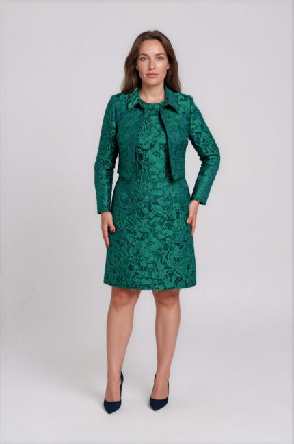 Cropped Floral Jacquard Jacket<br/> - Image 2