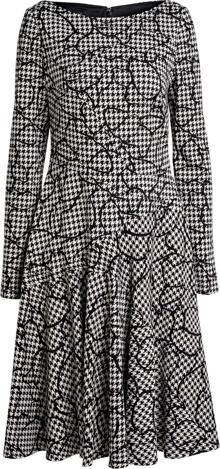 oS0909-13-RP35_multicolour_998_a Patterned Midi Dress with Flounce Skirt<br/> - Image 1