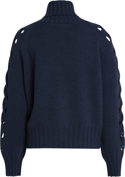 Turtleneck Sweater with Braided Sleeve Details<br/> - Image 4