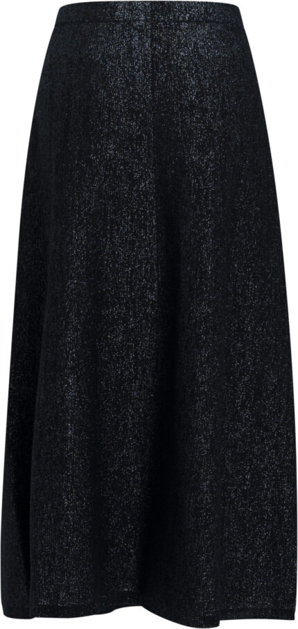 Shimmering Knit Midi Skirt with Flared Silhouette<br/>