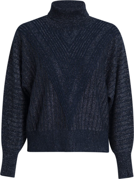 Shimmering Knit Sweater with Turtleneck<br/>