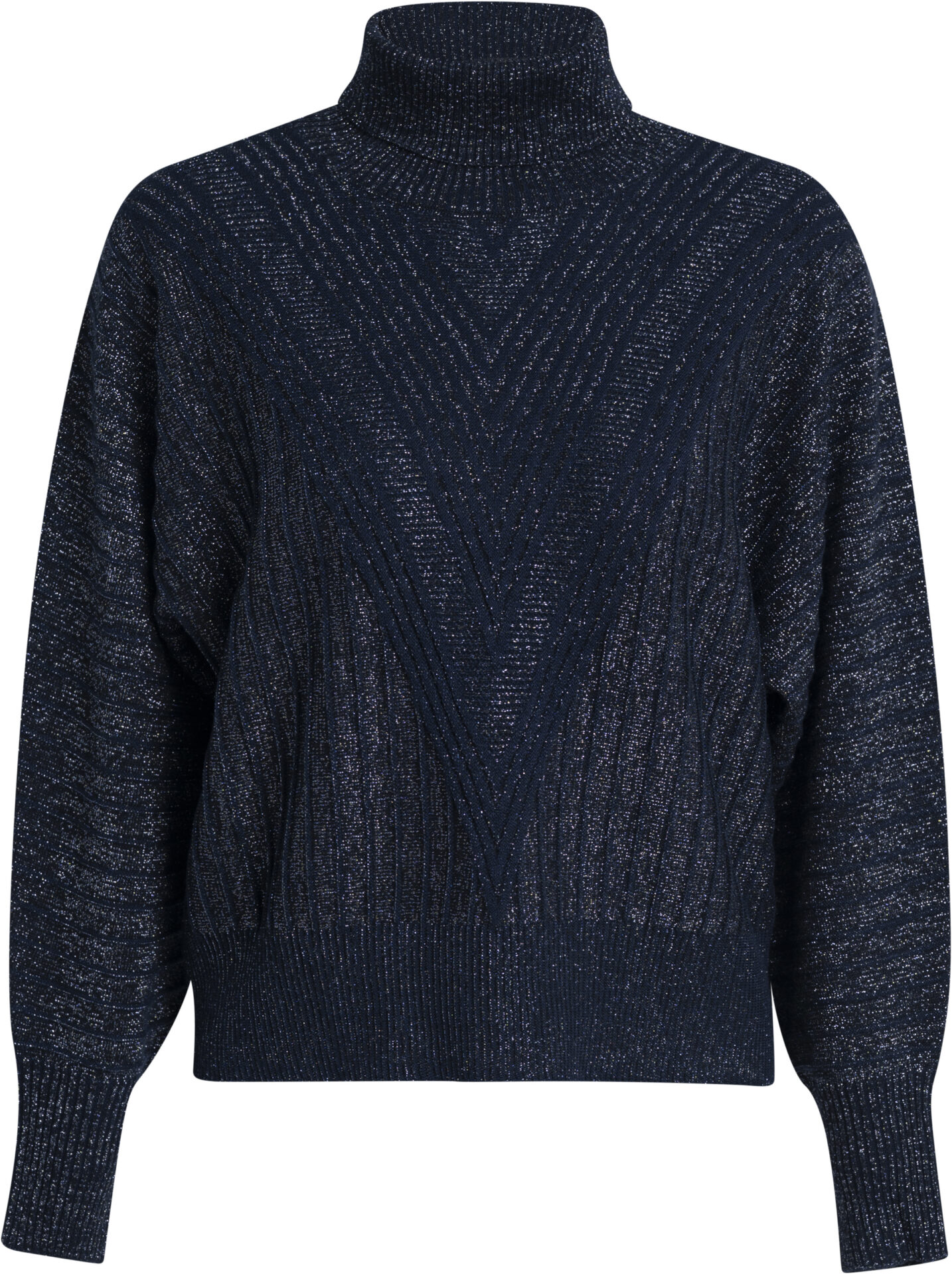 63374_blau_329_a Shimmering Knit Sweater with Turtleneck<br/> - Image 1