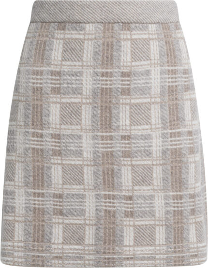 Checked Mini Skirt with Shimmering Texture<br/>