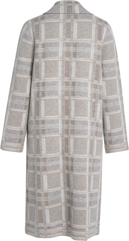 Long Checked Coat with Alpaca Wool Blend<br/> - Image 3