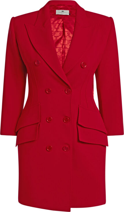 Red Double-Breasted Blazer Dress<br/>