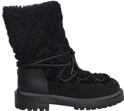 Expedition Bootie – Luxuriöse Winterboots aus Shearling mit markanter Profilsohle und Schnürdetails