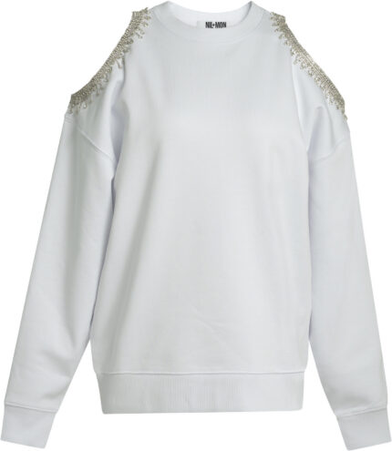 Organic Cotton Sweatshirt with Shoulder Cut-Outs<br/>