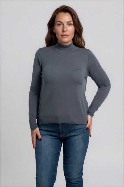 Fine-Knit Turtleneck Sweater<br/> - Image 2