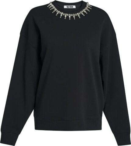 Organic Cotton Sweatshirt with Embellished Neckline<br/> - Image 5