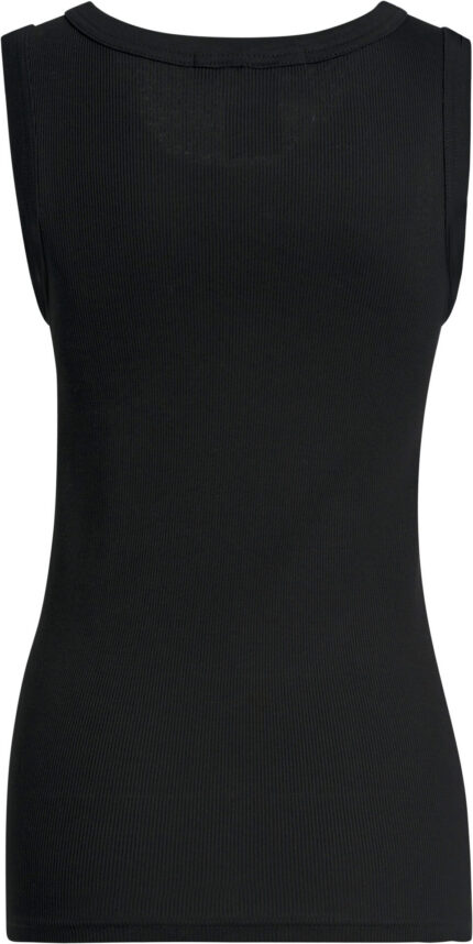 Ribbed Organic Cotton Tank Top with Embellished Neckline<br/> - Image 4
