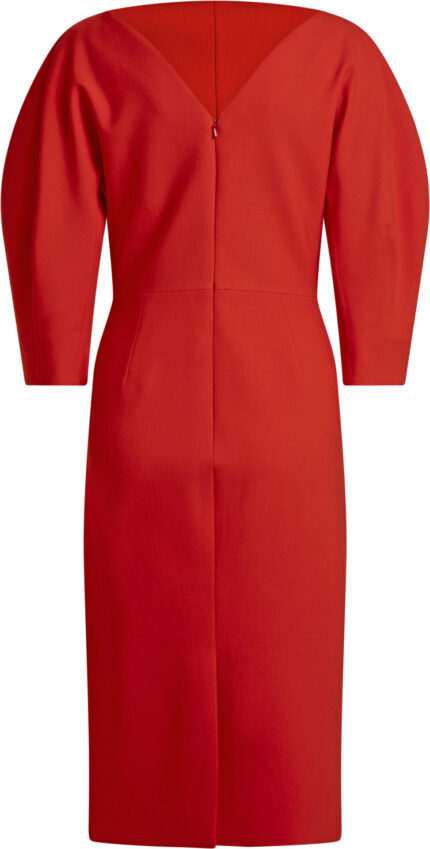 Knee-Covering Dress in Virgin Wool Blend<br/> - Image 4