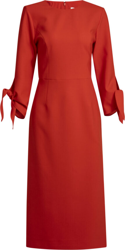 Kniebedeckendes Kleid aus Schurwoll-Mix