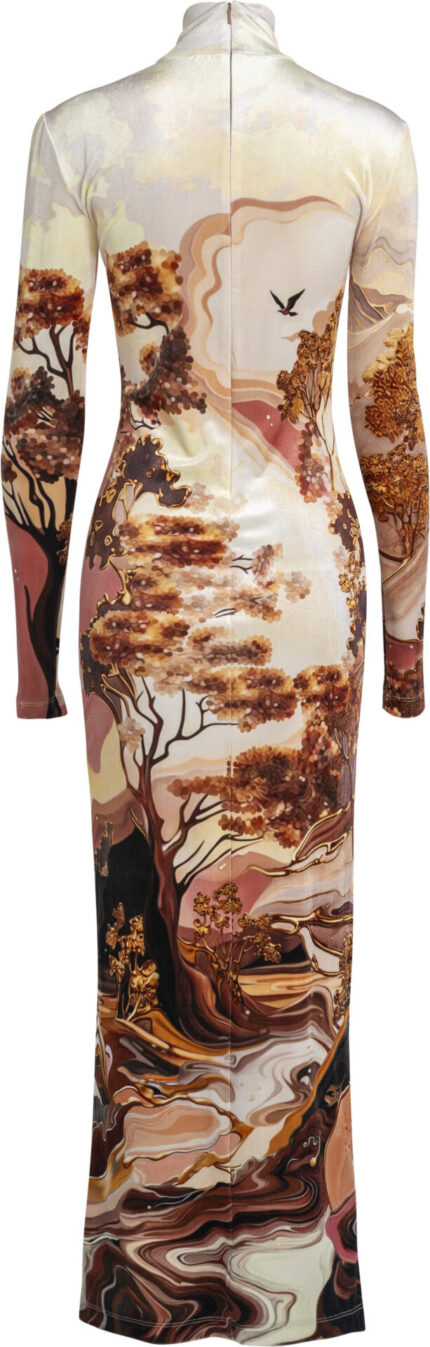 Printed Maxi Dress with Turtleneck<br/> - Image 3