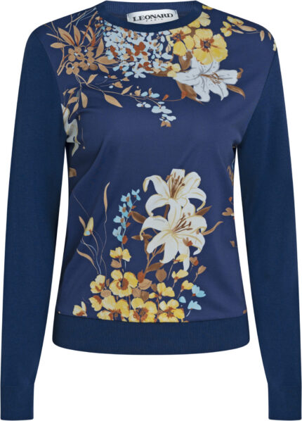 Sweater with Floral Front Print<br/>