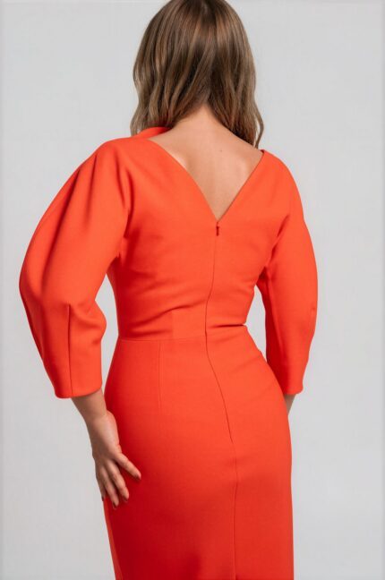 Knee-Covering Dress in Virgin Wool Blend<br/> - Image 3