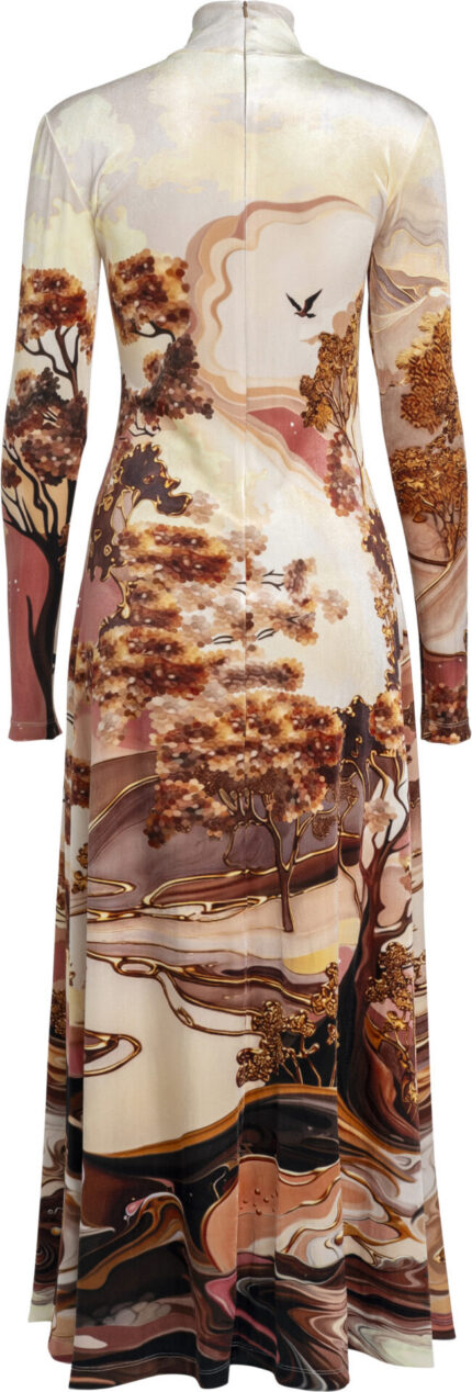 Printed Midi Dress with Turtleneck<br/> - Image 2