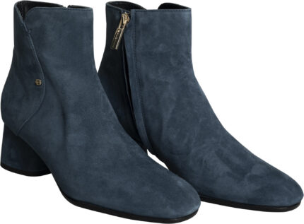 Elegante Veloursleder-Stiefeletten mit Blockabsatz und 5 cm Absatzhöhe – Bild 2