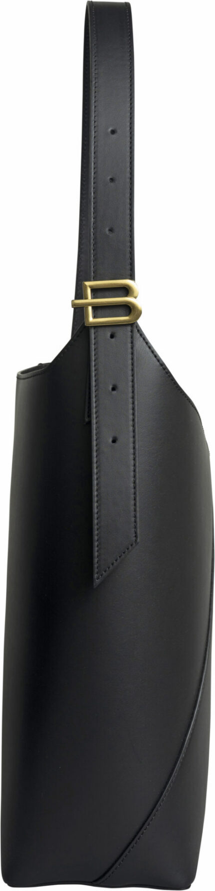 Moderne Schultertasche aus Glattleder mit geometrischen Details und verstellbarem Trageriemen – Bild 4