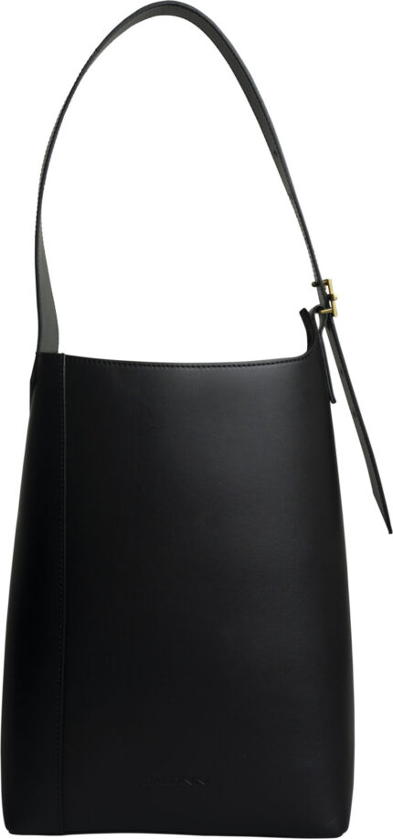 Moderne Schultertasche aus Glattleder mit geometrischen Details und verstellbarem Trageriemen – Bild 3