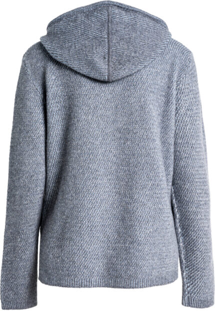 Cashmere hooded knit jacket with two-way zip, pockets and textured finish - Image 3
