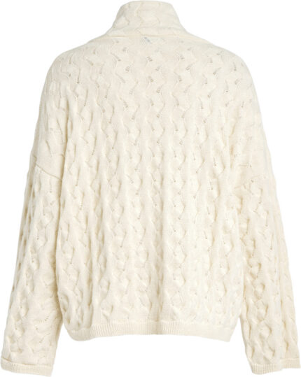 Cashmere Turtleneck Sweater with Cable Knit Pattern<br/> - Image 3