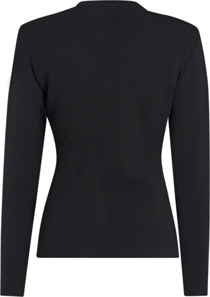 Black Knit Jacket with Gold-Tone Zippers<br/> - Image 3