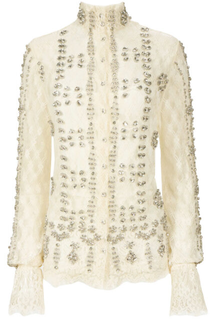 Lace Blouse with Crystal Embellishment<br/>