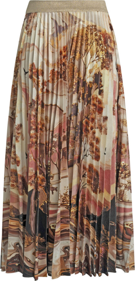 Pleated Midi Skirt with Print<br/>