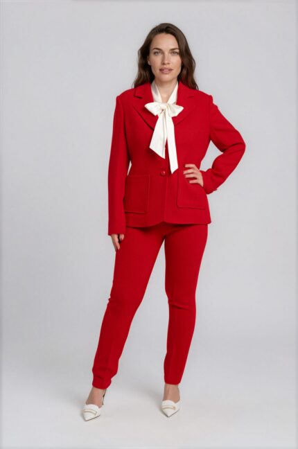 Virgin Wool Blazer with Lapel Collar<br/> - Image 2