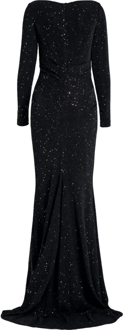 Sparkling Evening Gown with Draping and Train<br/> - Image 3